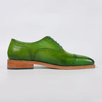 green leather shoe - side