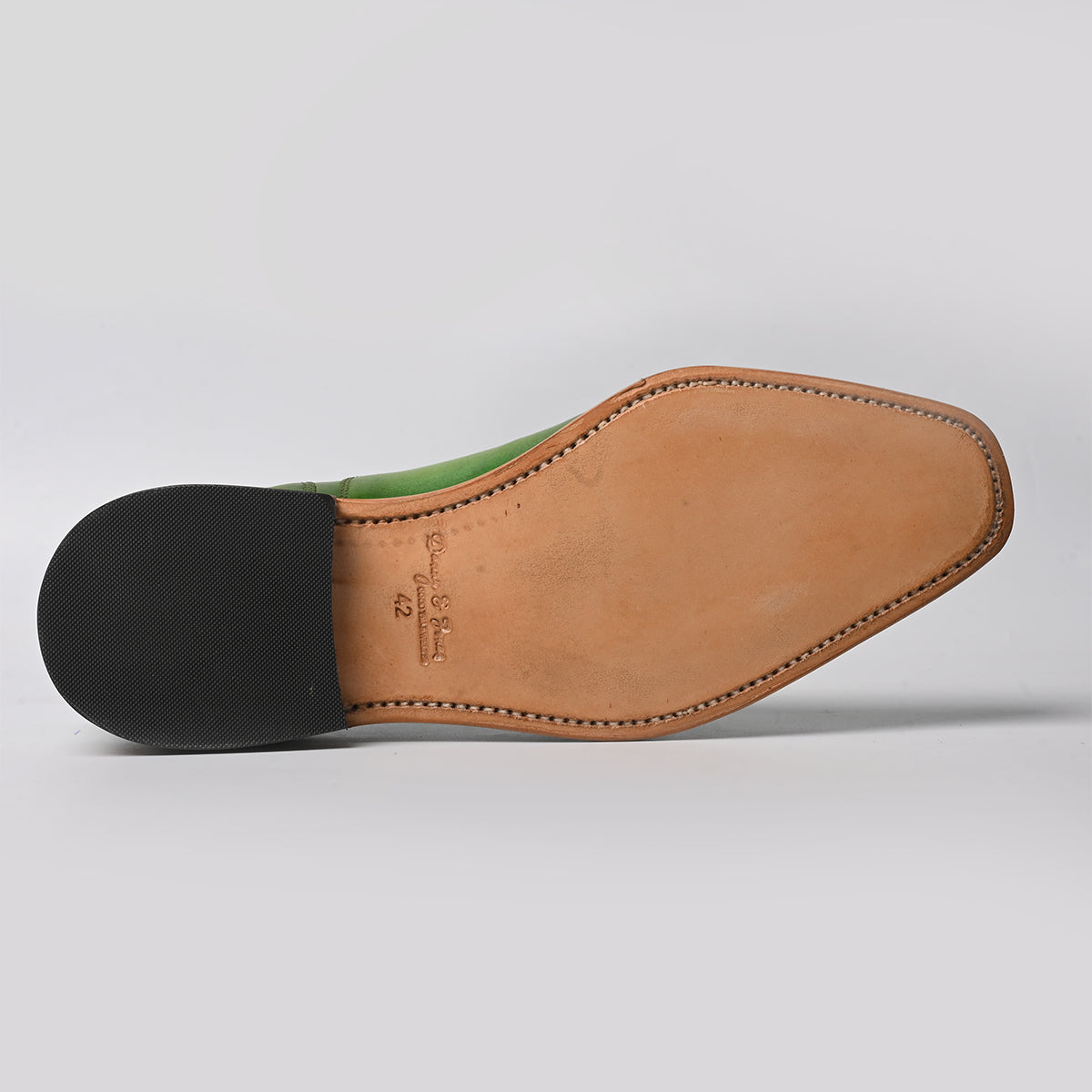 green leather shoe - bottom