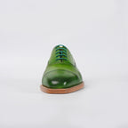 green leather shoe - top